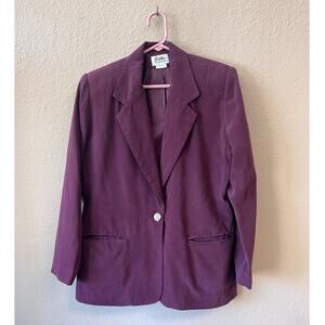 Vintage 1980's plum Silks by Joan Leslie blazer size 8
